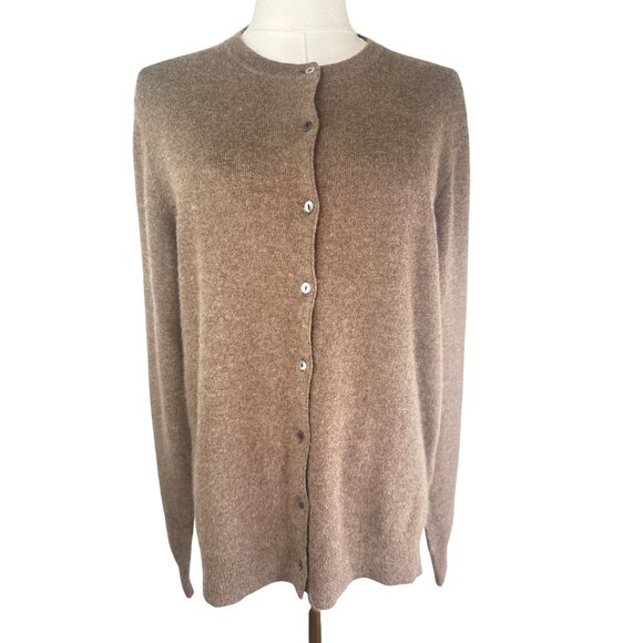 Cashmere Boutique Womens M Brown 100% Cashmere Button-Up Cardigan - Picture 1 of 14